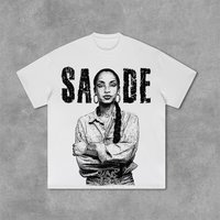 High Quality Fashion Hip Hop Summer Oversized Ladies T-Shirt Sade Adu Graphics Print Cotton  American Short Sleeves Unisex