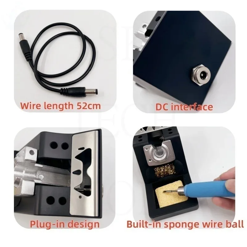 For C210/C245 Handle Holder Electric Soldering Iron Stand Holder Metal Support Station With Solder Sponge Soldering Iron Frame