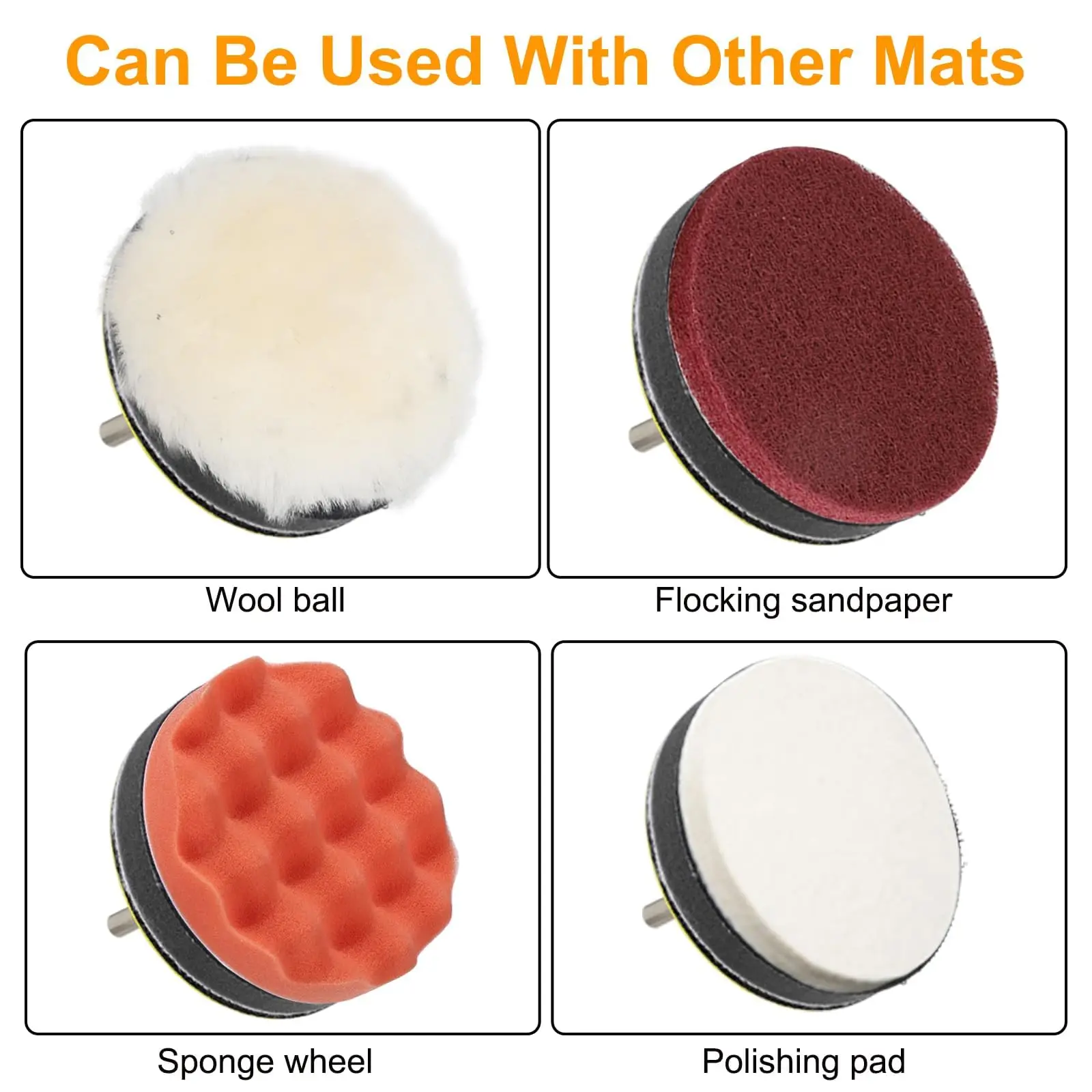 Hook and Loop Polishing Buffing Pad, camada de espuma macia, Shank Drill Attachment, Car Buffer Pad, 3 ", 4 Pcs