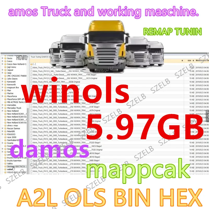 

Truck Tuning DAMOS OLS A2L BIN Hex Files Collection REMAP Stage File 5.97GB