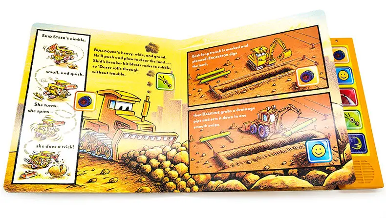 Mighty Construction Site Sound Book, Children's books aged 2 3 4 5, English Audiobooks picture books, 9781452165073