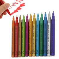 Metallic Paint Markers Pen Acrylic Shiny Paint Pens Marker for Wood Canvas Stone Rock Painting Glass Ceramic Surfaces DIY Crafts