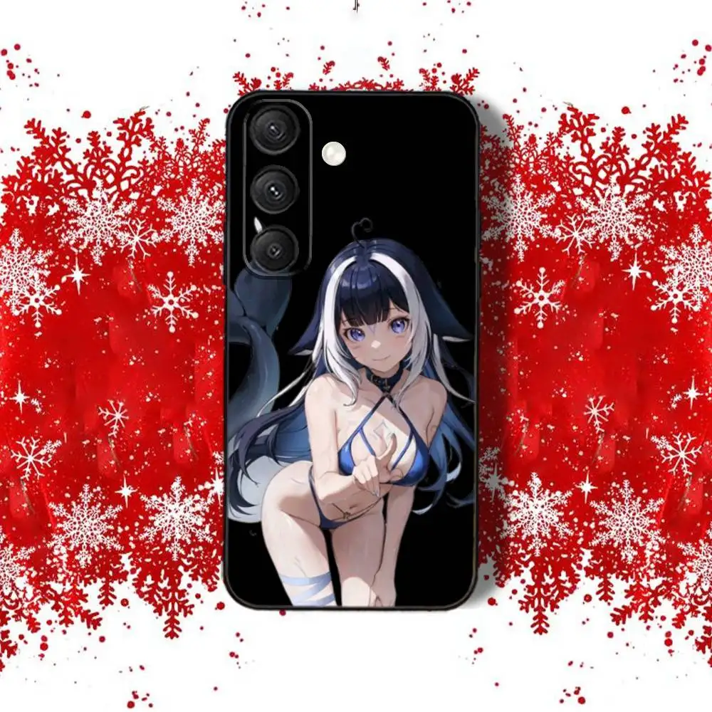 Etui na telefon z nadrukiem na całej powierzchni H-hylily V-Vshojo Vtuber-ES, czarne, do Samsunga S22, S24, S25, S23, S20, S30, S21, Ultra, 4G, Plus, 5G, Fe, Lite