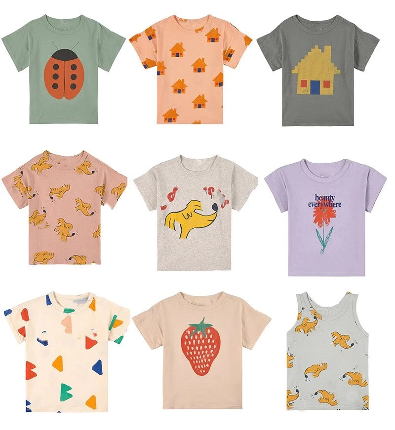 Kids T-Shirts Baby Boys New Summer BC Brand Toddler Girls Clothes Cute Print Short Sleeve T Shirt Child Cotton Fashion Tops Tees