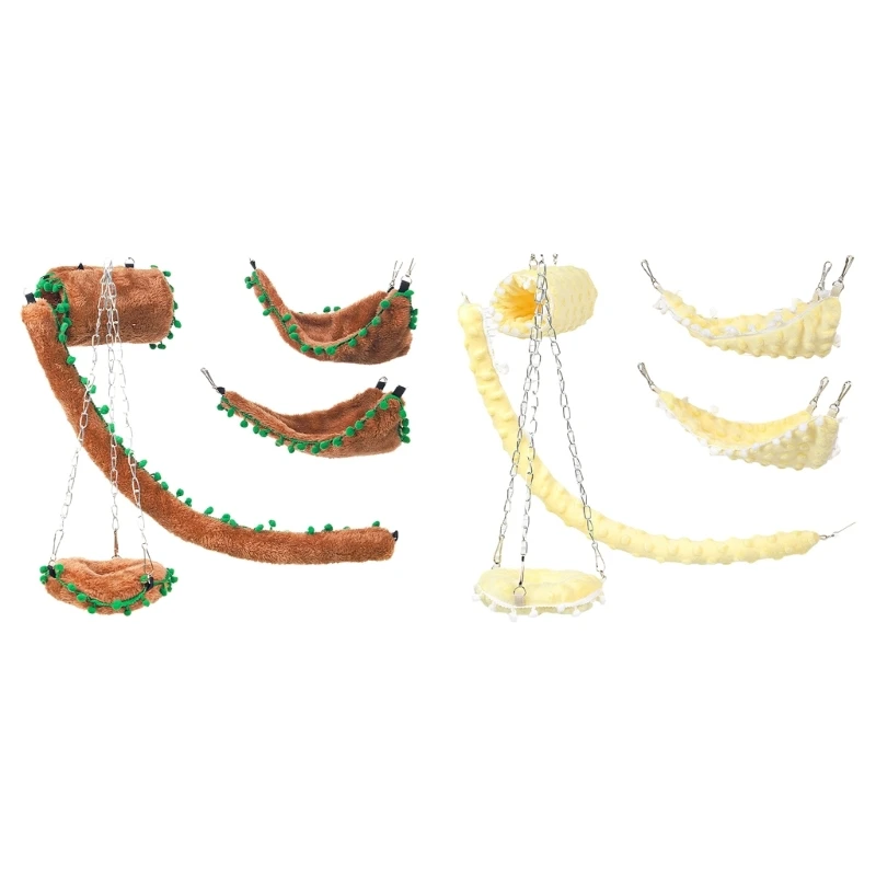 

Pet Small Animal Hamster Furry Bed Hanging Soft Swing Toy Rabbits Bed Hideaway Bed Rodents Toy for Cage