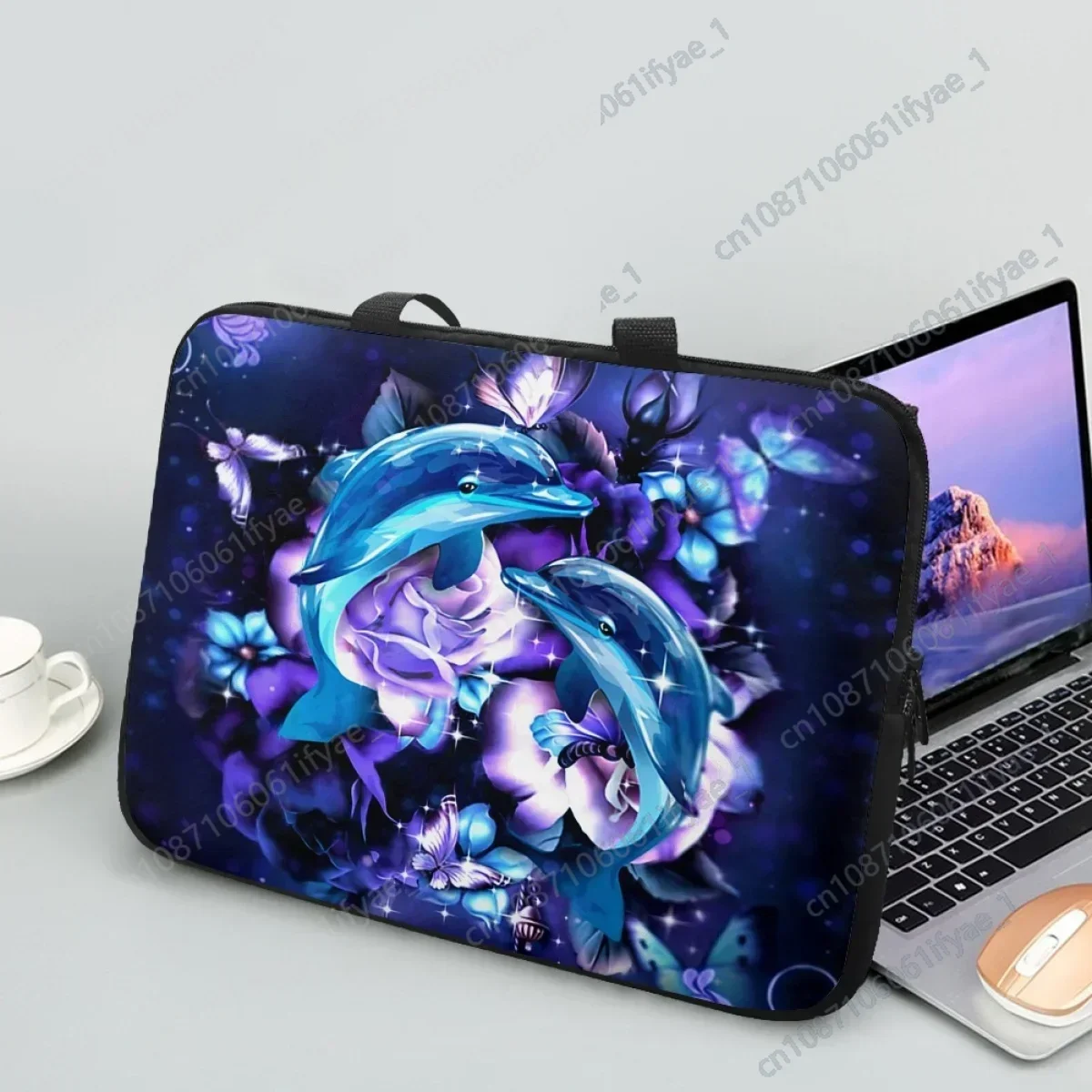 Dolphin Purple Rose Print Laptop Bag Case Cover With Handle Universal Fashion Travel Portable Shoulder Handbag Briefcase 2023 universal car air suspension control system with pressure sensor support blue tooth remote and wire control app control