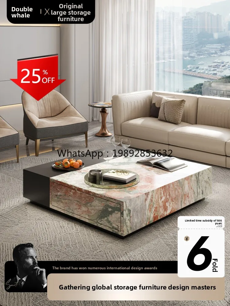 

LYY Full Rock Slab Coffee Tea Living Room Small Coffee Table Home Balcony Small Tea Table High-end