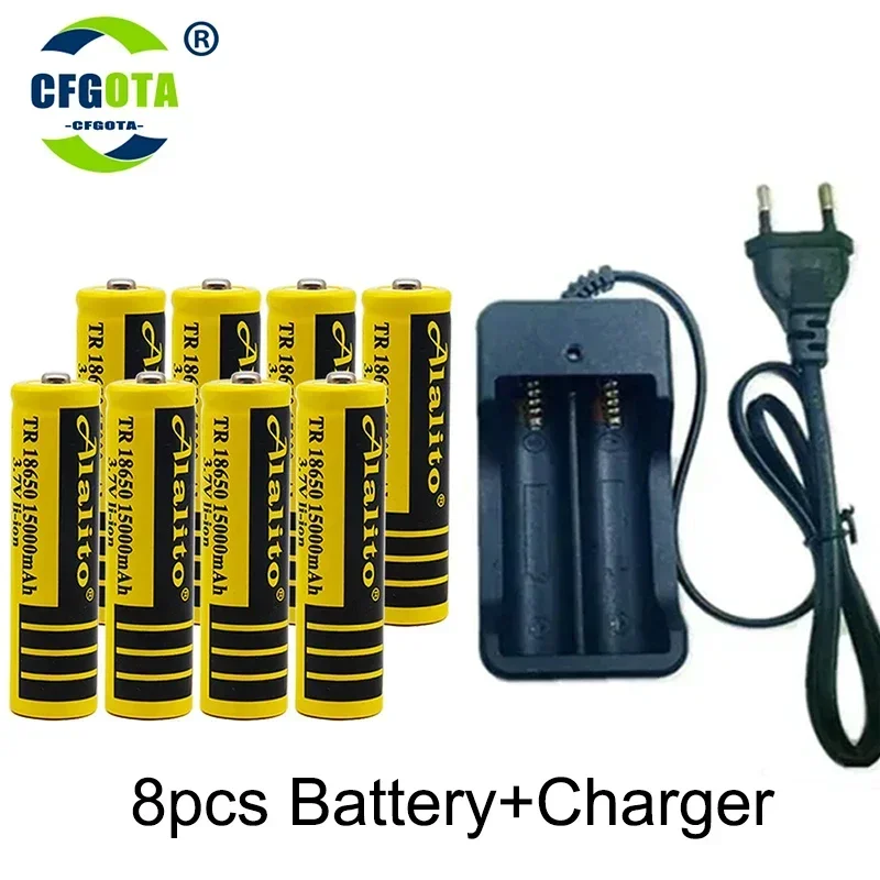 100% Original 18650 15000mAh 20A discharge INR18650 35E  18650 battery Li-ion 3.7v rechargable Battery+charger