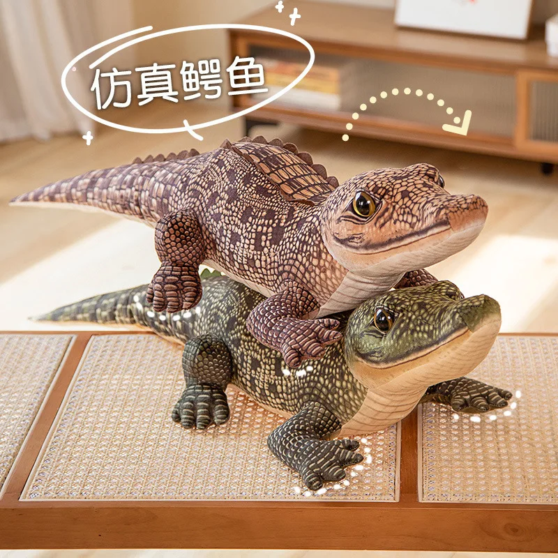 

100cm Large Lifelike Crocodile Plush Pillow Super Soft Alligator Stuffed Animals Toy Big Size Gator Plushie Home Decor Gifts