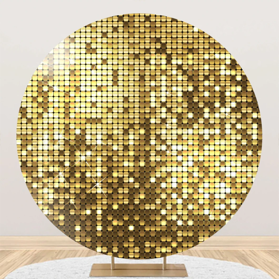 Gold Silver Black Glitter Light Bokeh Round Backdrop Cover Shiny Adult Baby Birthday Party Wedding Circle Photography Background