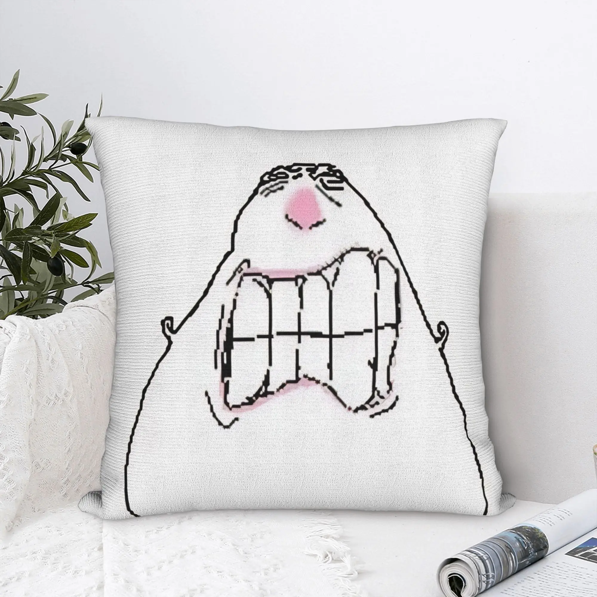 Hamster Meme Angry  Square Pillow Case  Cushion Covers Vintage Zippered Decor Throw Pillow Case Cover for Car 45x45cm
