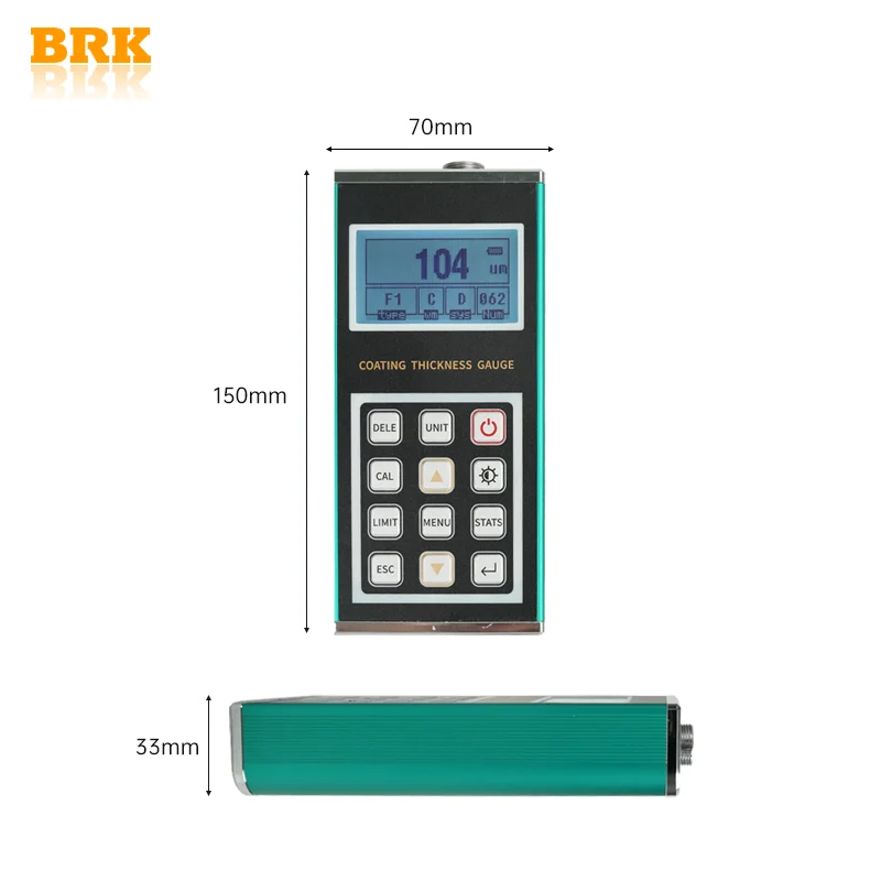 ZJZ BRK الرقمية المغناطيسي التعريفي قياس سمك الحديد والكوبالت والنيكل والألومنيوم بأكسيد الطلاء CTN-210B + F190 2m Pr #3