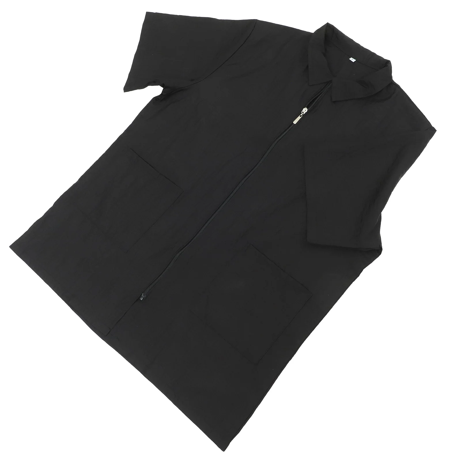 Ropa para teñir el cabello, ropa de trabajo duradera de manga corta negra con cuello vuelto, impermeable, fácil de limpiar, para hombre y mujer, Chef elegante