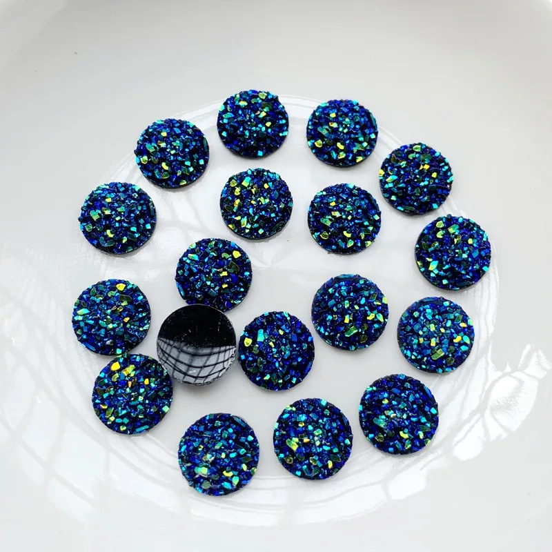 100pcs Crystal AB 10mm Flatback Resin Dotted Round Rhinestone Cabochon Flat Back For Wedding Button DIY Decoration -R13