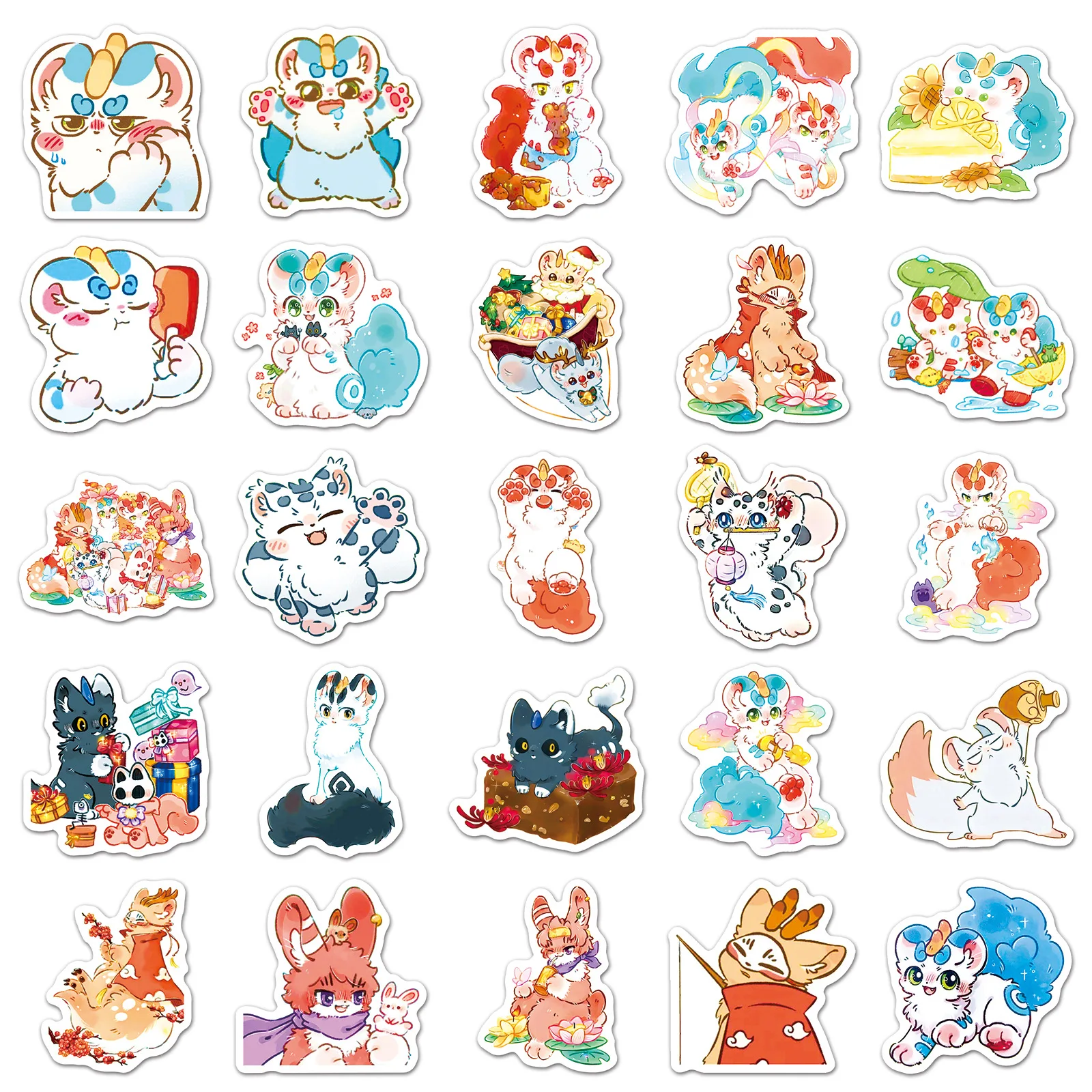 10/50PCS Fabulous Beasts Animation Aufkleber Cartoon Chinesische Mythologie Comics Graffiti Dekoration Notebook Mobile Gitarre Aufkleber