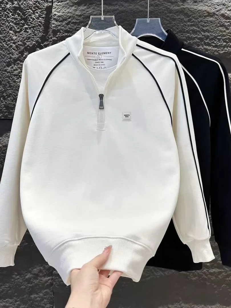 

Мужская толстовка на молнии, повседневная, модная, универсальная, свободного кроя, из полиэстера, с длинными рукавами, дышащая, ветрозащитная, теплая, с воротником-стойкой...