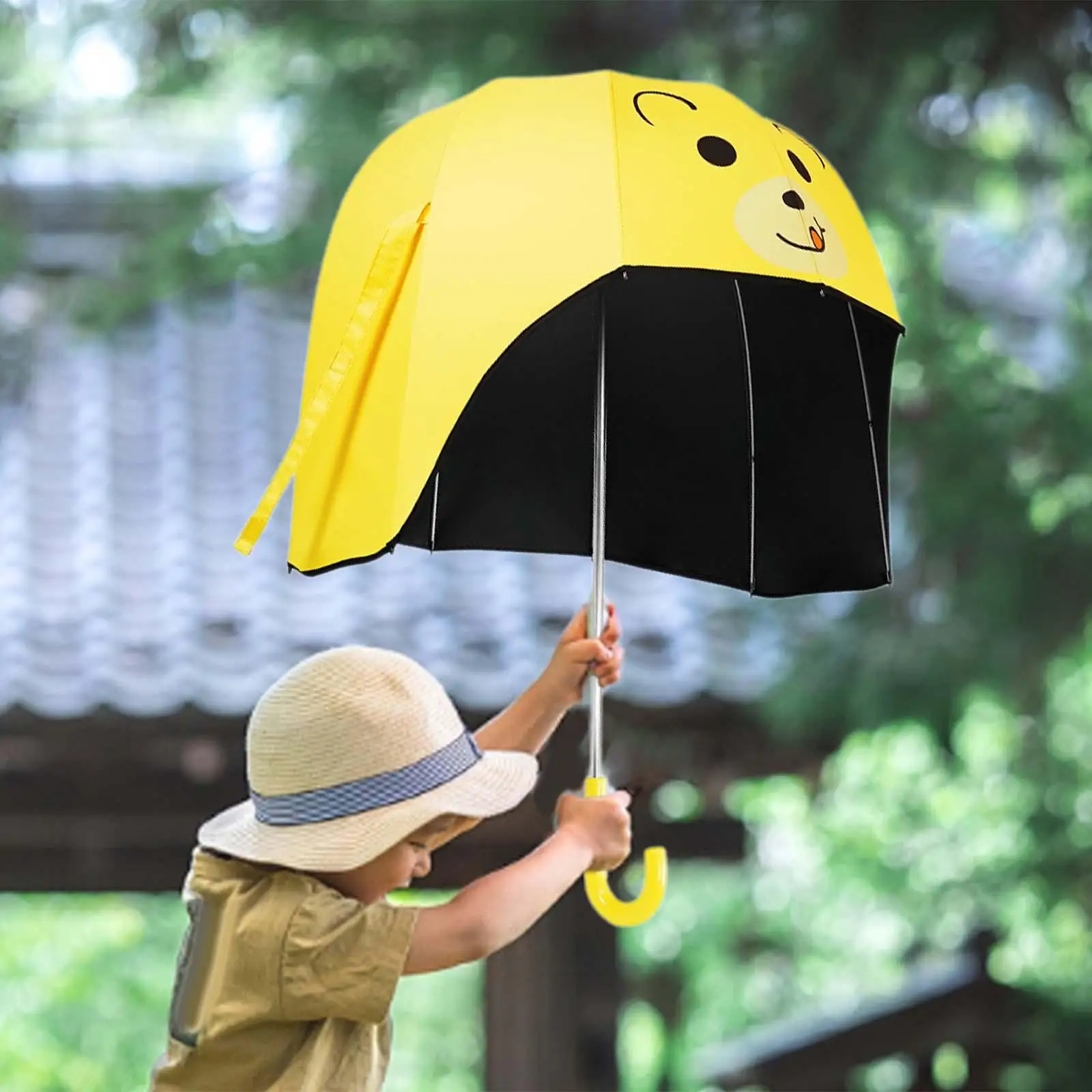 Stick Umbrella Kids Umbrella Cute Lightweight Strong Water Resistant Windproof Sun Rain Umbrella Straight Umbrella for Daily Use