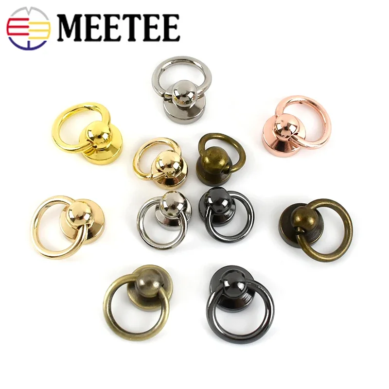 10/20Pcs Metal O Ring Side Clip Buckles 8/10mm Bag Strap Chain Connector Clasp Rivets Screw Handbag Leather Handware Accessories