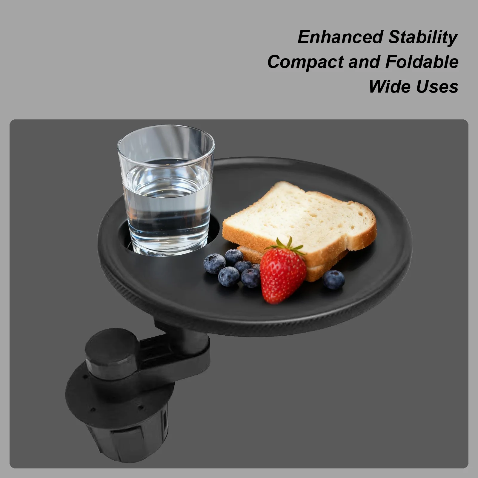 

Car Cup Holder Tray Table Expander Mount Adapter Adjustable Base Food Drink Holder with Phone Stand for SUV Van Travel Snack