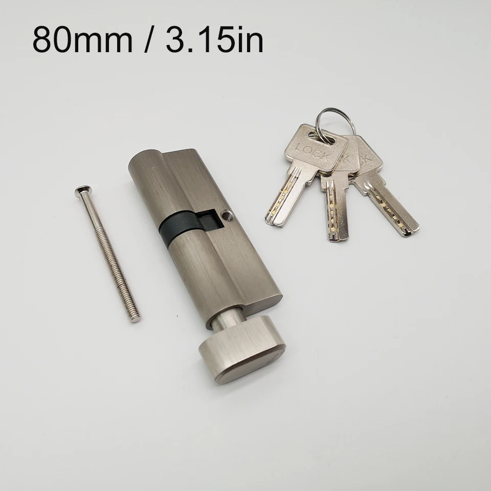 

OSPON 80mm Euro standard profile solid brass key cylinder 40x40 SNKT with nickel brush finish, 3pcs normal keys