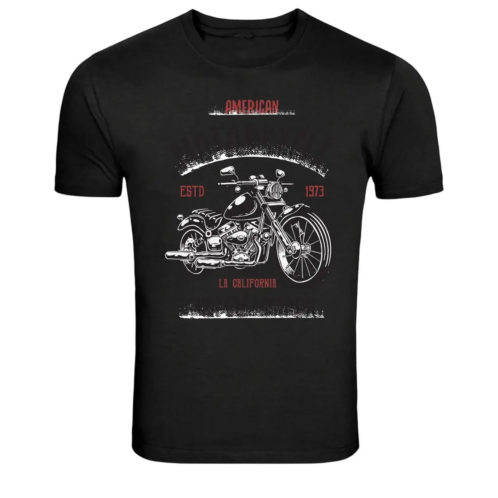 Vintage Motorrad American Rider Biker Grafik T Shirt vintage Washed Casual homme Top For Everyday Wear Slightly fashion graphic