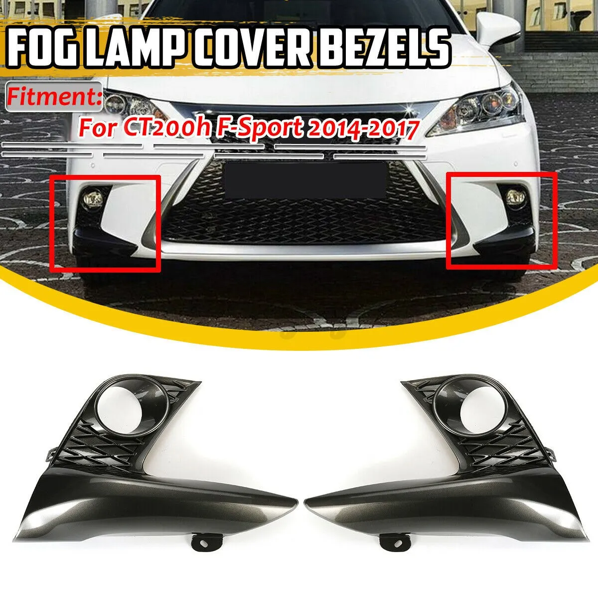 for Lexus CT200H F-Sport 2014-2017 Car Front Bumper Fog Lamp Cover Bezels Left Side