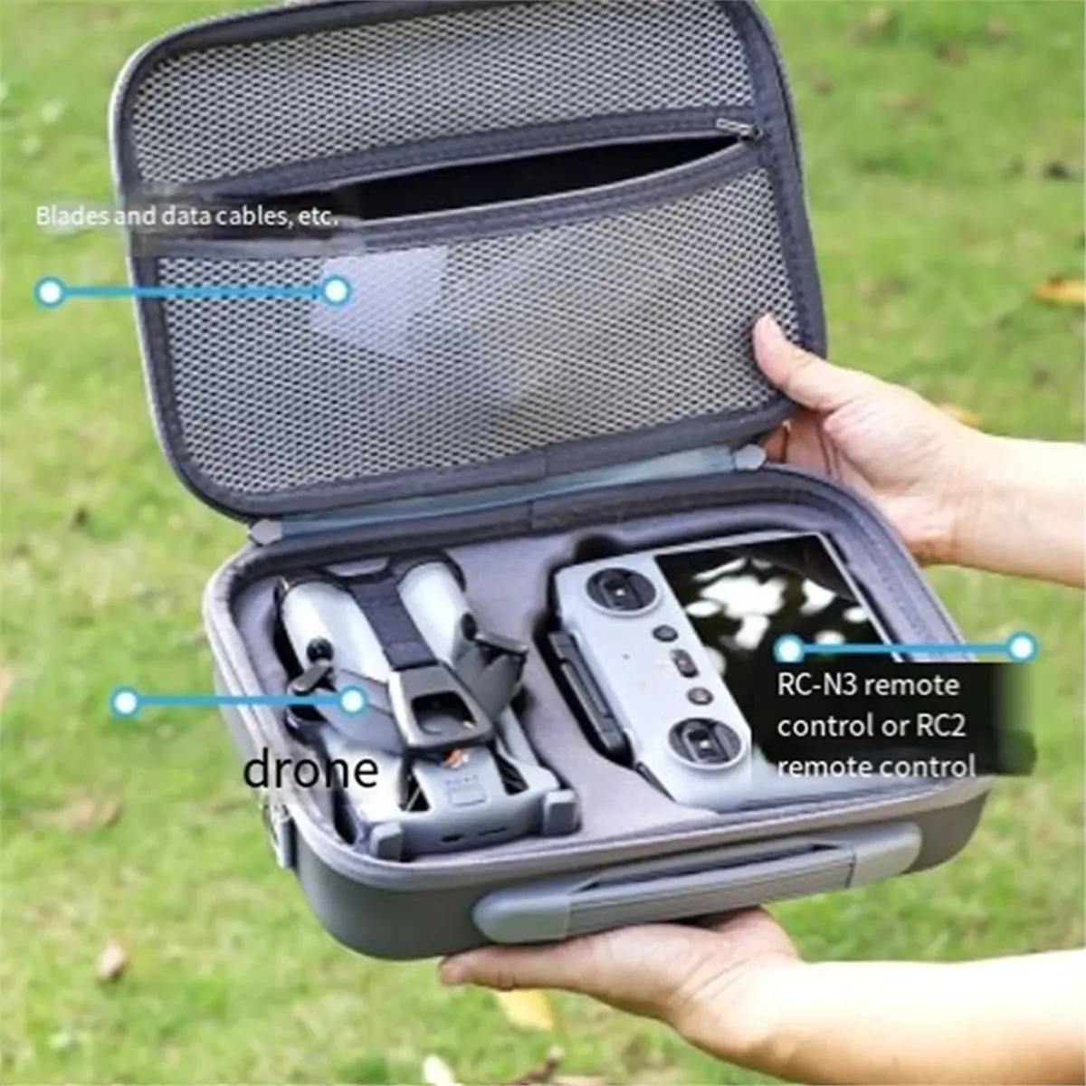 

Portable Carrying Case Shockproof Storage Bag Waterproof PU Leather Shoulder Bag Anti-Scratch for Mini5Pro RC Case,A