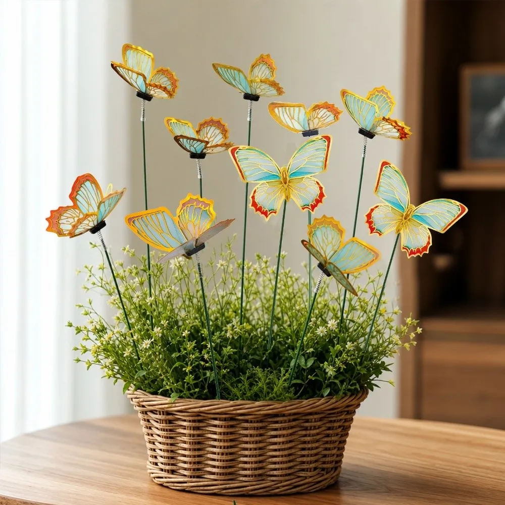 Colorful Butterfly Stakes Plant Plug Lifelike Simulation Butterfly Ornaments Dreamlike Multi-purpose