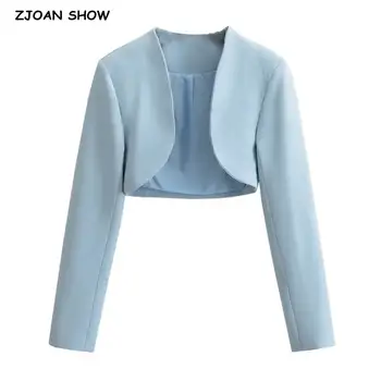 2023秋季V領開衩短版西裝外套女式長袖短版套裝時尚外套 10 最佳銷售 短版西裝外套 - №2