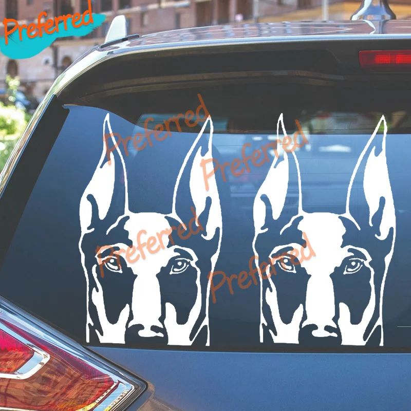 2x Aufkleber Doberman Pinscher Vinyl Decal Car Truck Windows Mirror Wall - Customizable in Any Sticker Size - No Background
