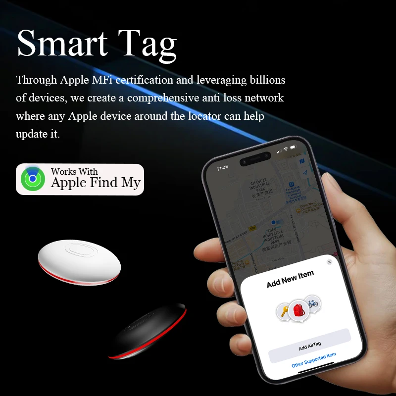جهاز تعقب مضاد للضياع لنظام iOS Find My APP Tracker يعمل مع Apple Find My Air Tag Locator Finder keys حقيبة محفظة العلامة الذكية #5