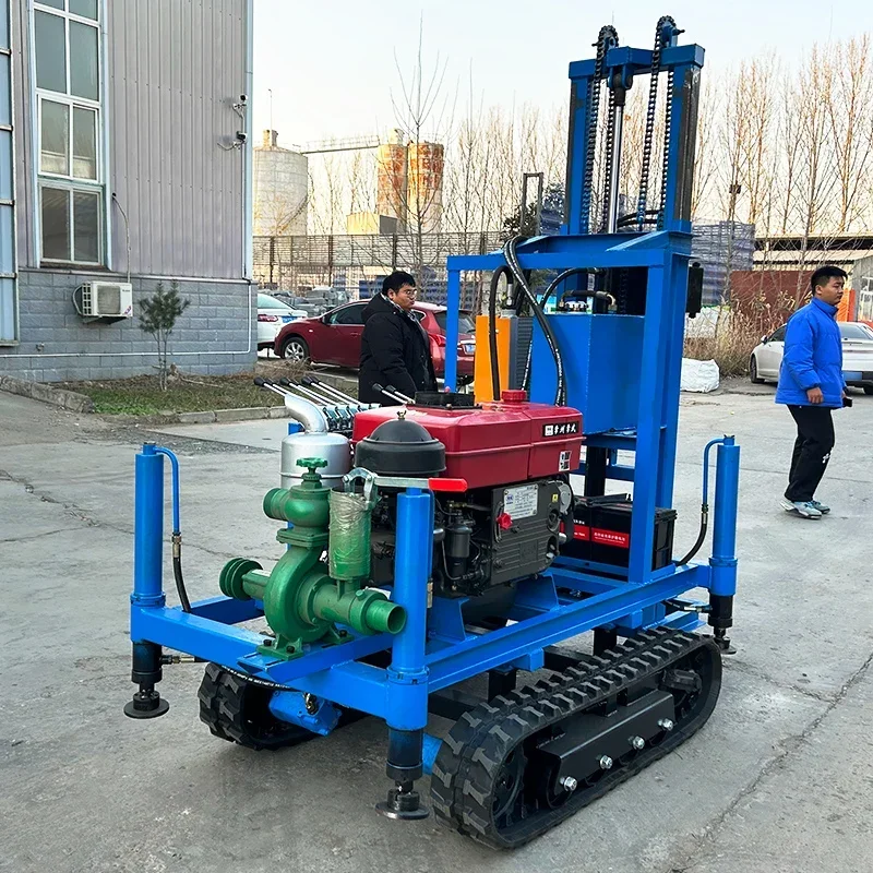 Mini Water Well Drilling Rig Machine 180m Small Borehole with Crawler Chassis for Digging Water Well