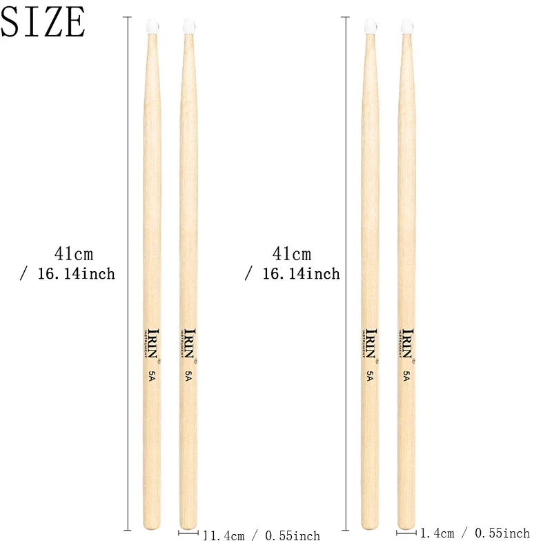IRIN 5A/7A DrumSticks Ahorn Classic Waterdrop Tip Nylon Drumstick Sticks-Ideal für Anfänger Bühnenaufführer Zubehör Teile – Detail 10