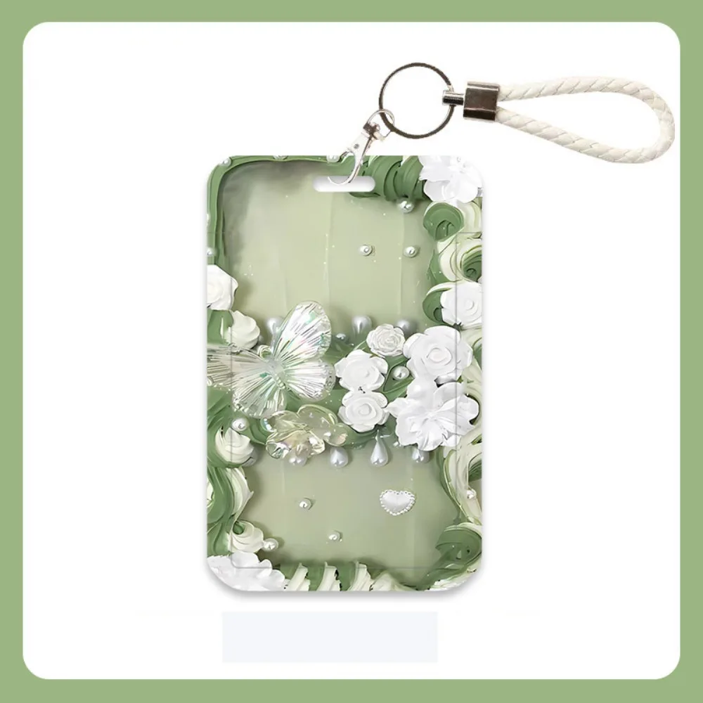 Portable Printing Slide Card Case Plastic ID Protection Set Flower Card Sleeve