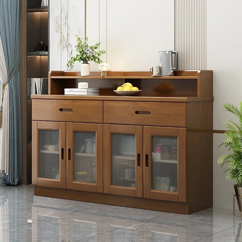 Solid wood dining side low cabinet dining side wine cabinet simple living room wall tea cabinet