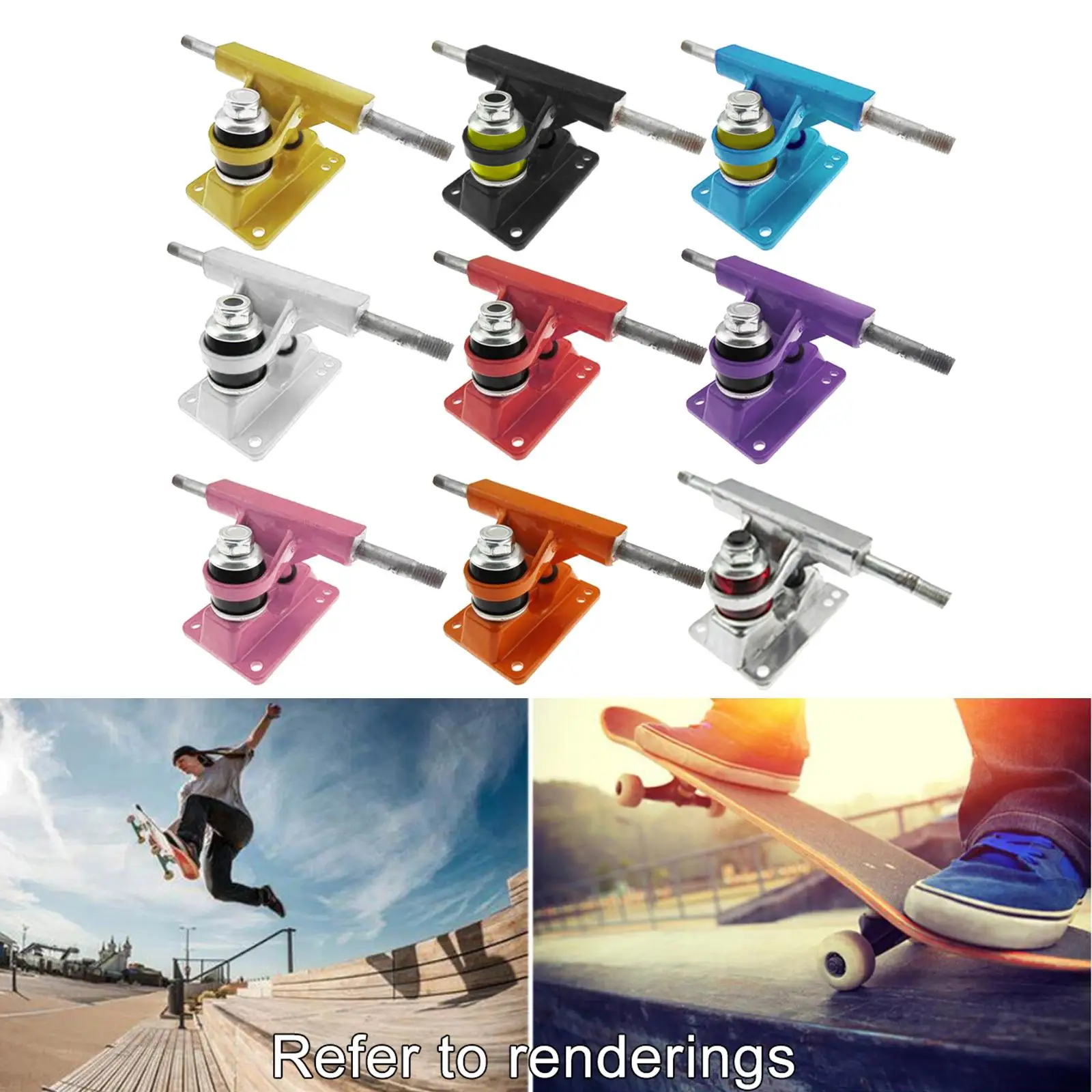 1 Pair 3.25 Inch Aluminum Alloy Skateboard Truck 50mm Bearing for Skateboard Longboard Decks for