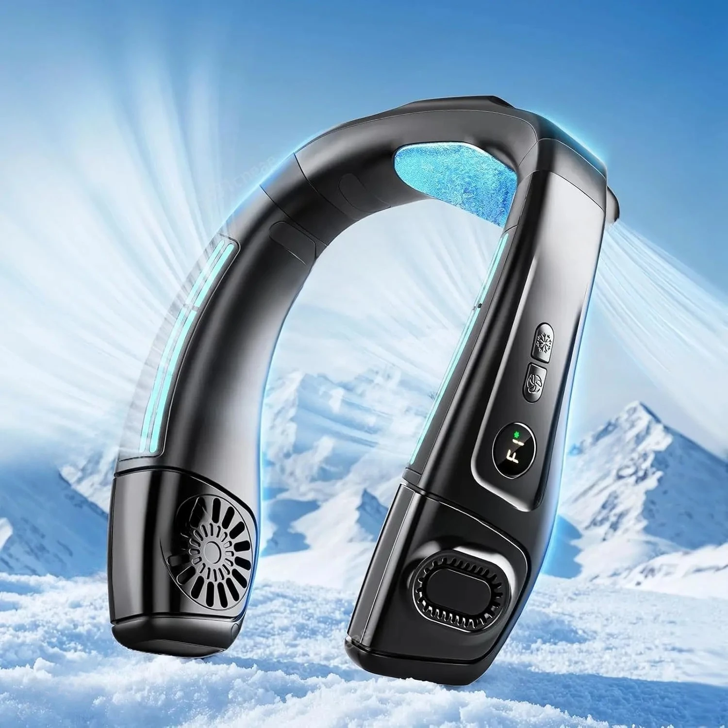 2026 New Neck Air Conditioner Portable Neck Fan Rechargeable Semiconductor Cooling Bladeless Fan Outdoor Fan Wearable Cooler