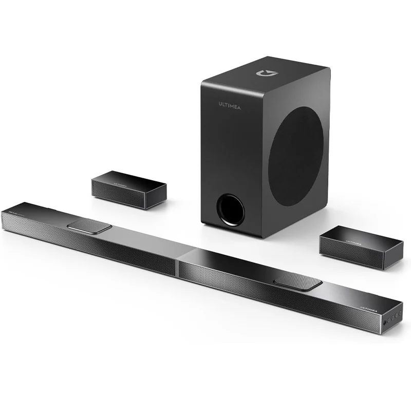 

Домашняя кинотеатральная система 5.1.2 Dolby Atmos 520 Вт с 8-дюймовым сабвуфером, беспроводной звуковой панелью, объемным звуком 4K HDR для телевизора