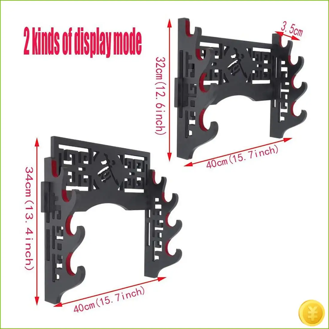 حامل السيف على الحائط، حامل السيف، حامل عرض سيف الساموراي الياباني، شماعات وسيوف قياسية - 4 طبقات