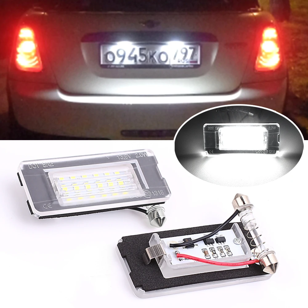 2PCS 18SMD Error‑Free White LED License Plate Light Lamp For Mini Cooper R56 R57 R58 R59 Car Light Source