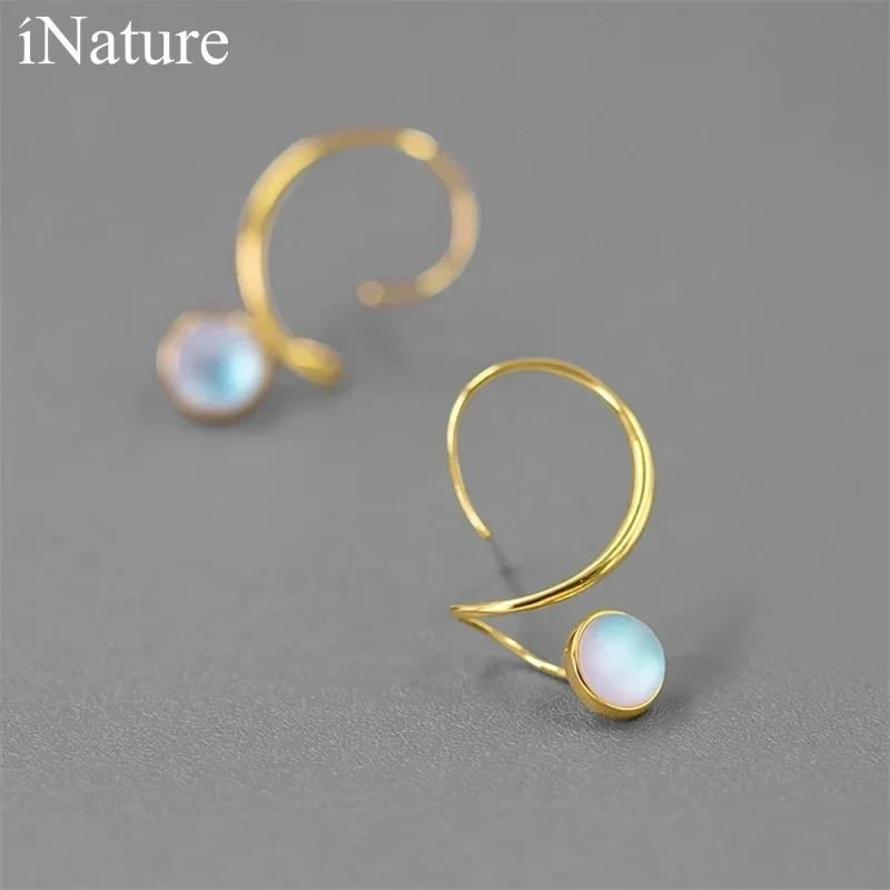 INATURE All the way to the goal 925 Sterling Silver Colored Crystal Twist Stud Earrings for Women Statement Jewelry