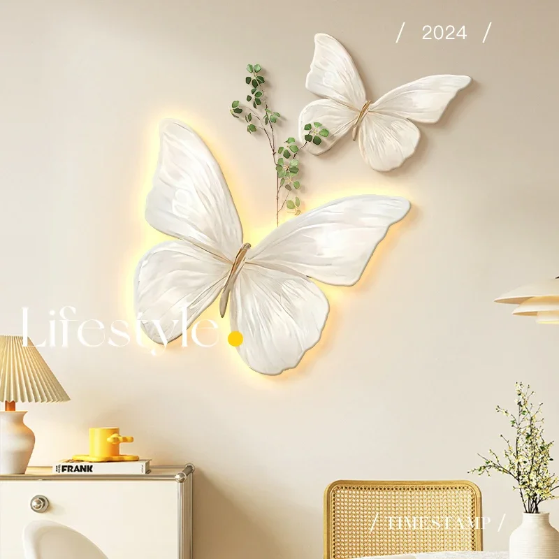 

French Cream Wind Butterfly Restaurant Decoration...