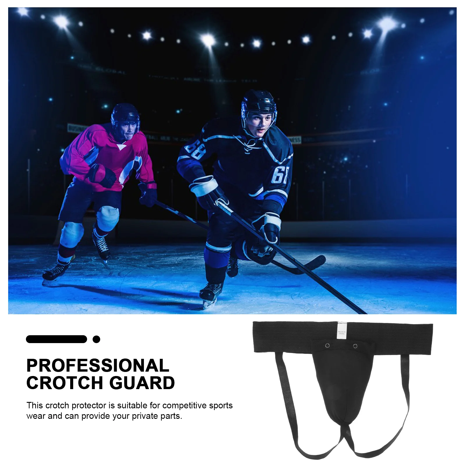 

Professional Crotch Guard Portable Groin Protector Flexible and Safe for Competitive Sports Wear Elastic Waist Band
