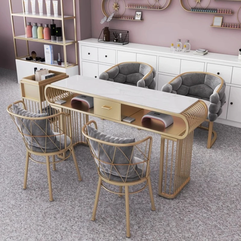 

Light Luxury Aesthetic Nail Desk, Simple Organizer Design, Manicure Table For Makeup And Nails