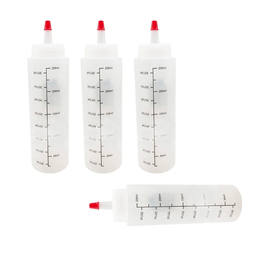 

5PCS Salad Bottle White Squeeze Sauce 250ml Capacity Condiment Lid Pointed Mouth Kitchen Eco Food Grade Plastic Easy