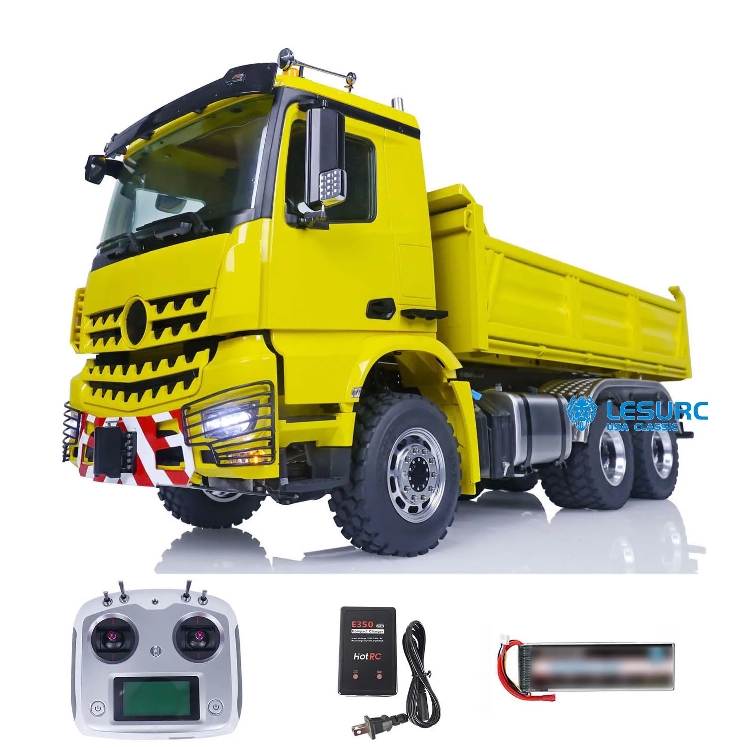 LESU 1/14 6X6 RC Hydraulic Dumper Truck With Front Hook RTR Tipper Car Brushless Motor Smoke Unit Battery Charger THZH1588-SMT10