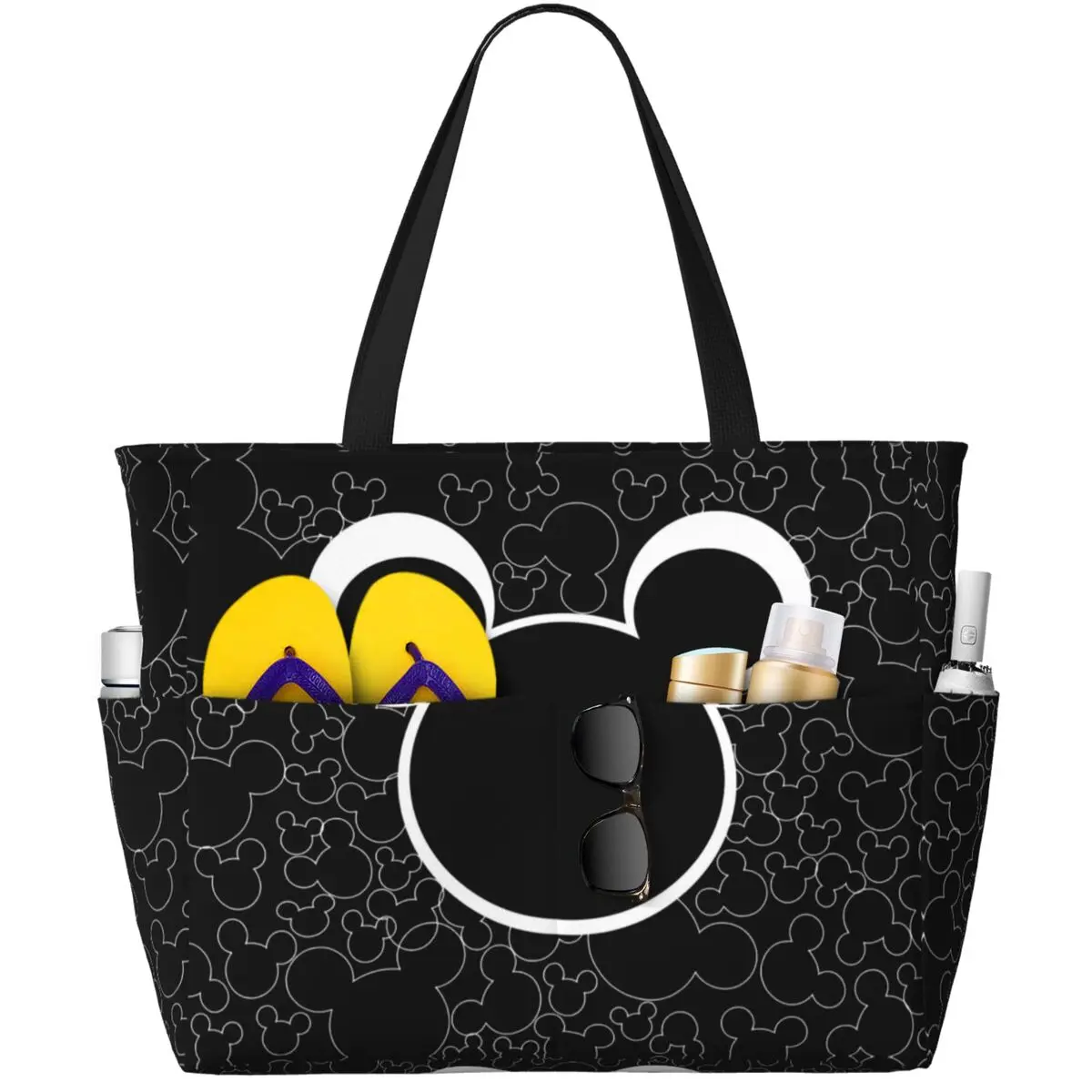 

Женская пляжная сумка с Микки Маусом Disney, водонепроницаемая большая сумка, сумка для бассейна с застежкой-молнией для тренажерного зала, продуктовых путешествий