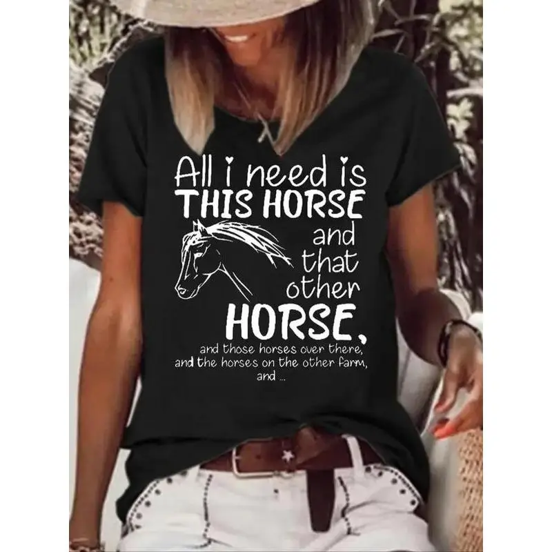 

Unisex Funny Horse T-shirt Men Women All I Need Is This Horse Slogan Tee Horse Lover Gift Top