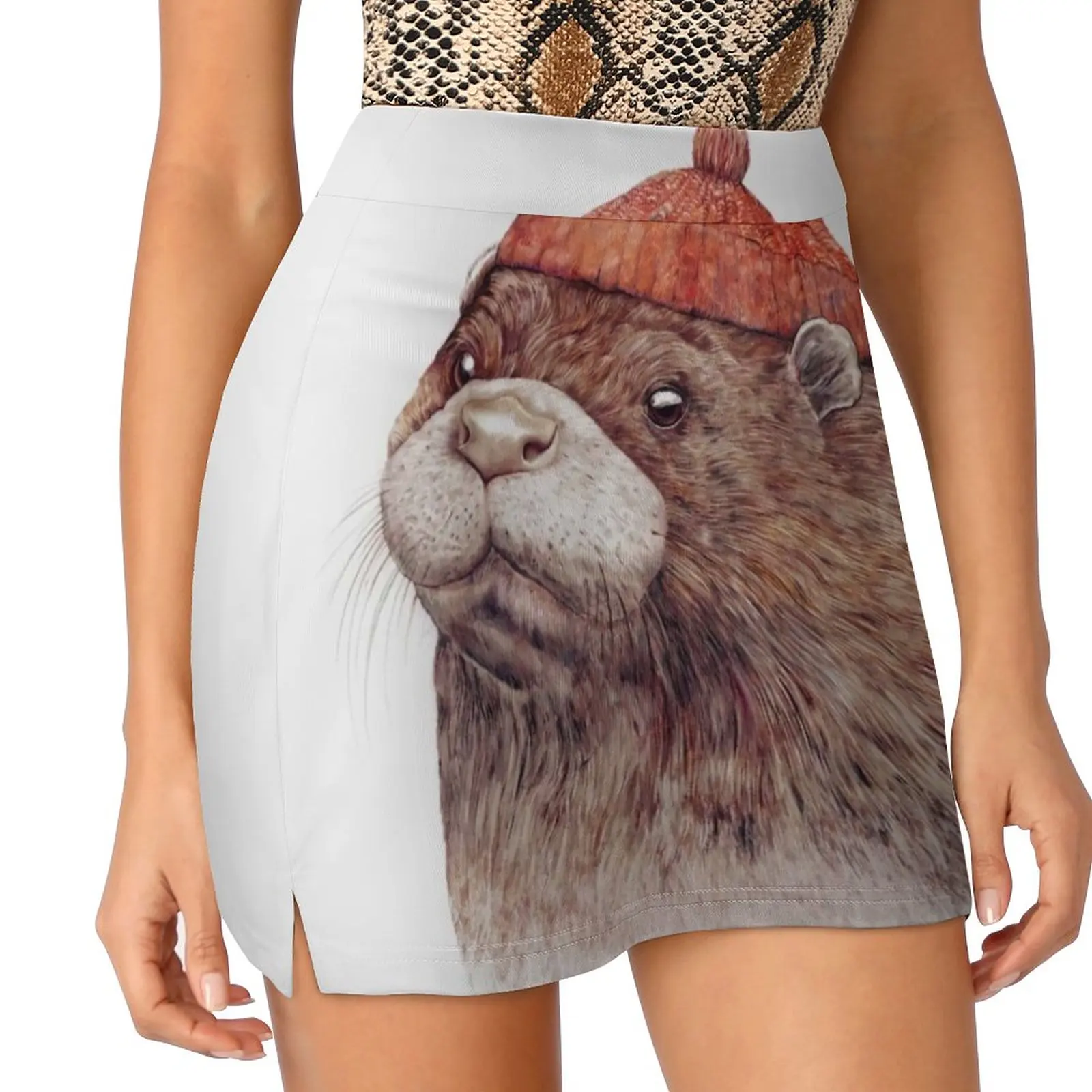 Otter Women's skirt Sport Skort Skirt With Pocket Fashion Korean Style Skirt 4Xl Skirts Sea Otter River Otter Nautical Animal