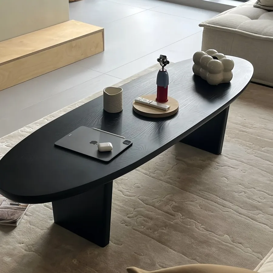 

！@Contemporary Style Quiet Coffee Tea Table Set Black Solid Ancient Wood for Small Home for Living Room Furniture for Ancient